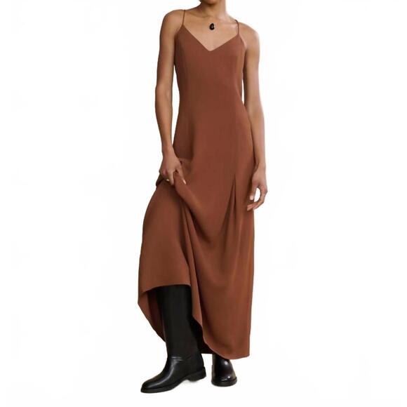 NEW JENNI KAYNE florence maxi slip dress in rust